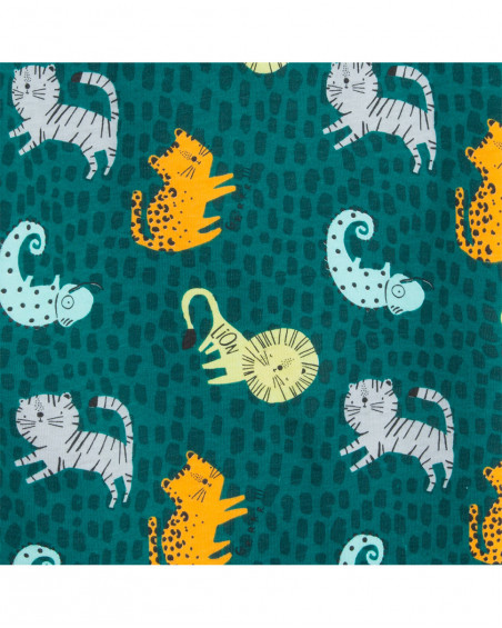 Green printed jersey t-shirt for boys in the jungle