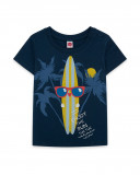 Blue printed jersey t-shirt for boys enjoy the sun