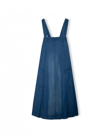 Blue pockets mom denim dress for girls red submarine