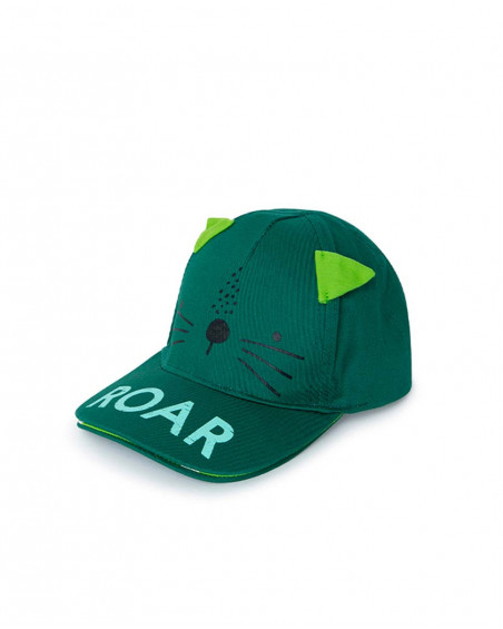 Green ears twill cap for boys in the jungle