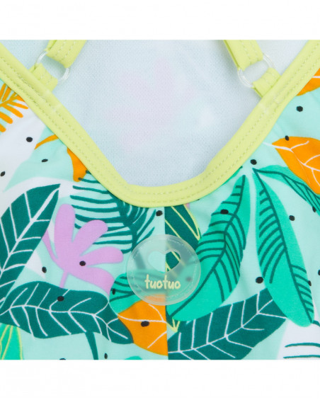 Green printed swimsuit for girls in the jungle