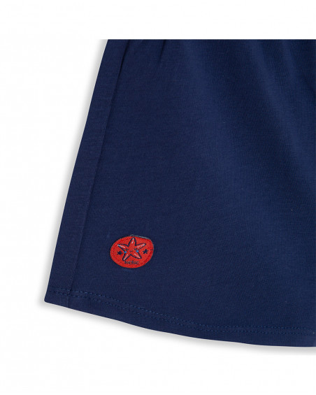 Blue star jersey t-shirt and shorts for girls red submarine