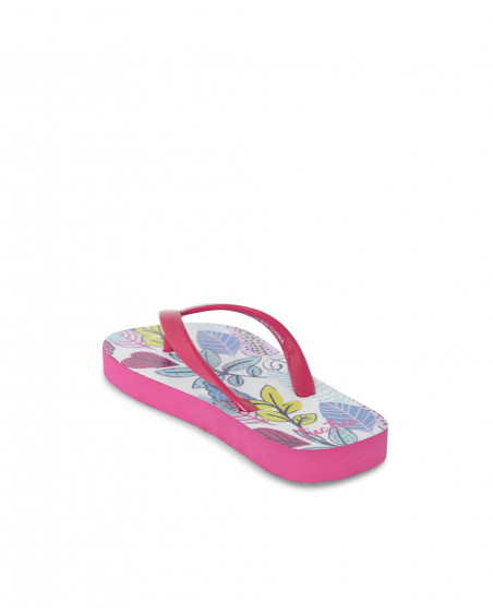 Pink printed flip flops for girls island