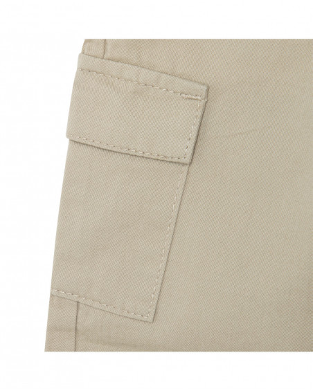 Brown side pockets twill trousers for boys funcactus