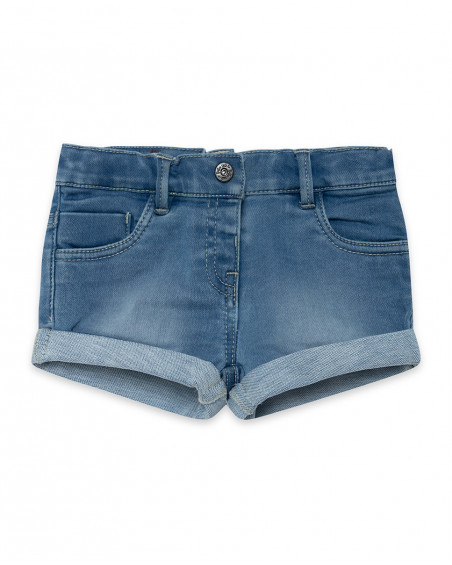 Blue pockets denim shorts for girls basicos kids
