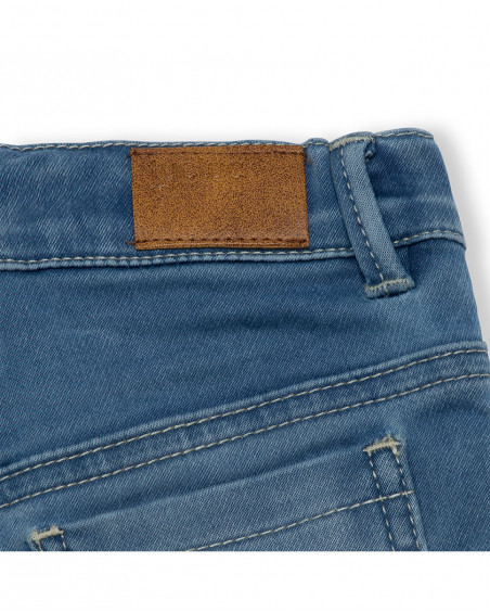 Blue pockets denim shorts for girls basicos kids