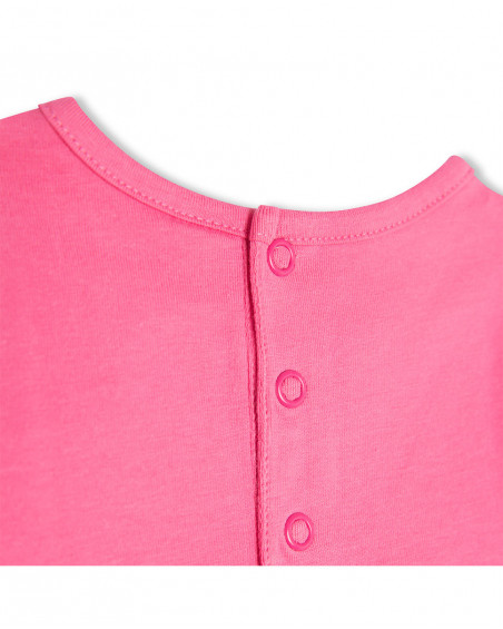 Pink little face jersey t-shirt for girls tahiti