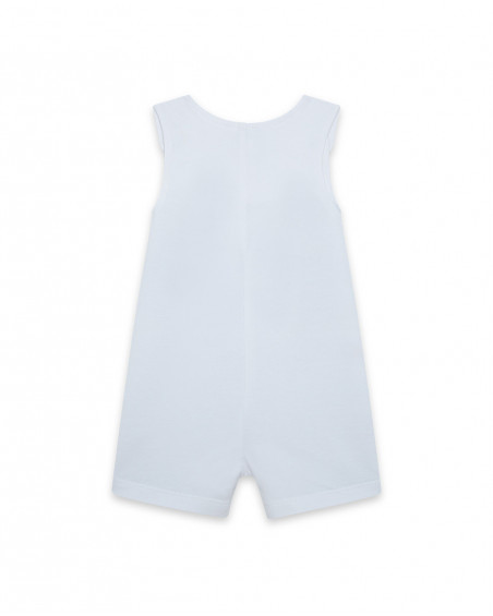 White suspenders jersey rompers for boys little pirates