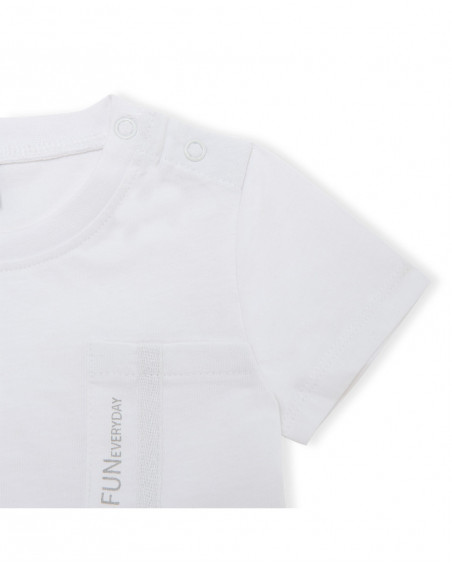 White pocket jersey t-shirt for boys basicos kids