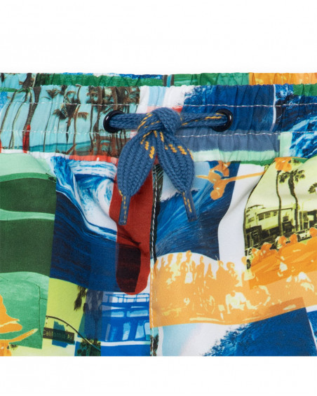 Blue printed swimming trunks for boys free time Blue printed swimming trunks for boys free time