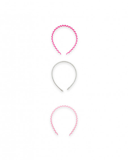 Pink 3 rigid hairband set for girls ready to bloom