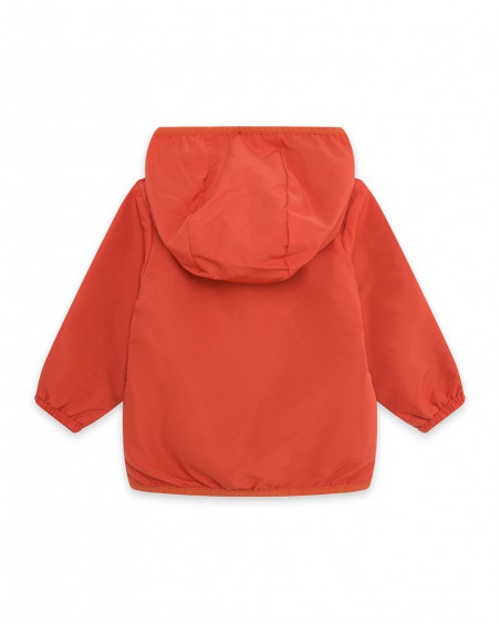 Orange hooded wind stopper for girls smile today