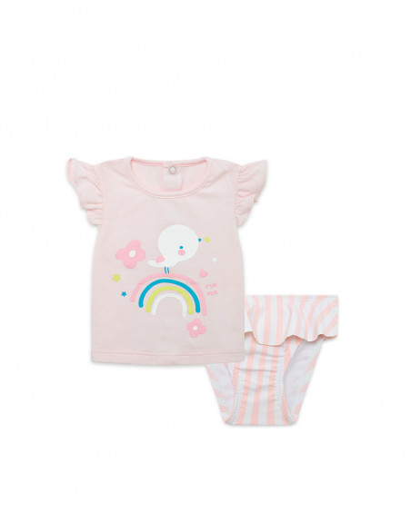 Pink striped bathing suit for girls so cute