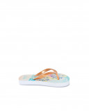 Blue printed flip flops for girls venice beach