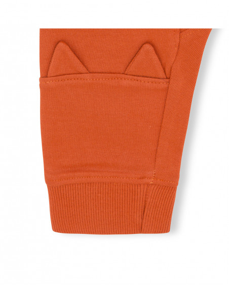 Orange jogging plush trousers for girls smile today