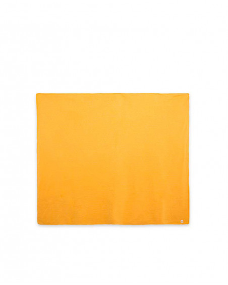 Orange hearts knitted blanket for boys picnic time