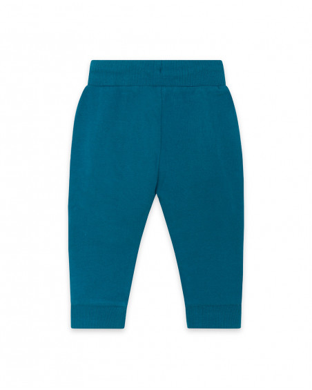Blue jogging plush trousers for girls smile today