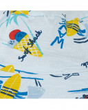 Blue printed combined hat for boys enjoy the sun