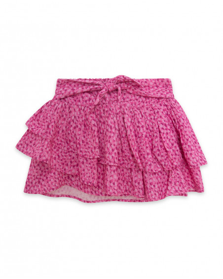 Pink ruffles poplin skirt for girls ready to bloom Pink ruffles poplin skirt for girls ready to bloom