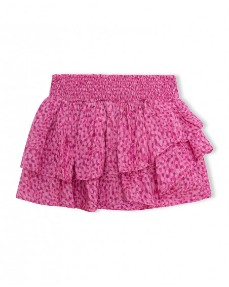 Pink ruffles poplin skirt for girls ready to bloom Pink ruffles poplin skirt for girls ready to bloom