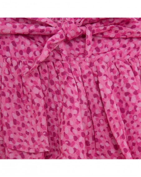 Pink ruffles poplin skirt for girls ready to bloom