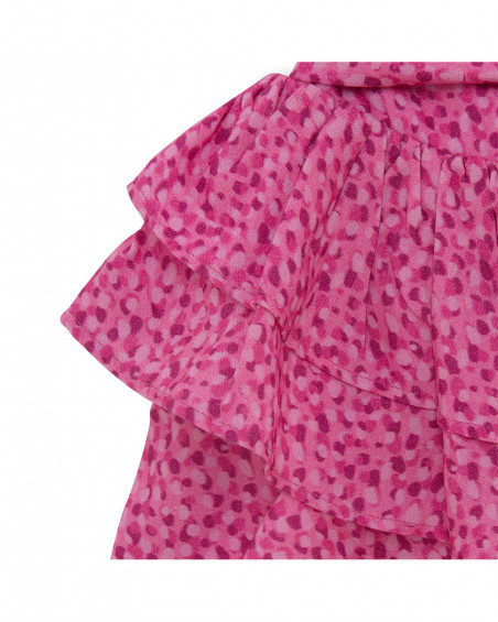Pink ruffles poplin skirt for girls ready to bloom Pink ruffles poplin skirt for girls ready to bloom