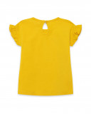 Yellow printed jersey t-shirt for girls fruitty time