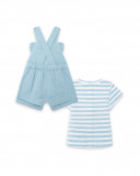 Blue striped chiffon overall and jersey t-shirt for boys so cute Blue striped chiffon overall and jersey t-shirt for boys so cute