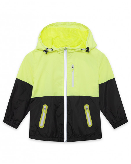Green hooded wind stopper for boys play