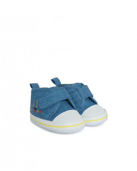 Blue little face denim trainers for boys hi! sunshine