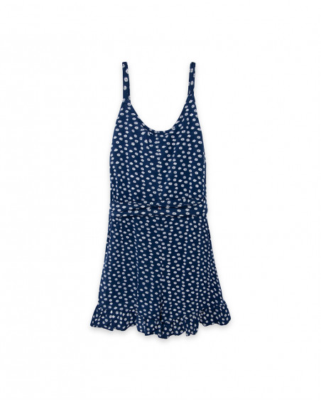 Blue dotted jersey jumpsuit for girls sea lovers