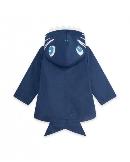 Blue hooded raincoat for boys red submarine