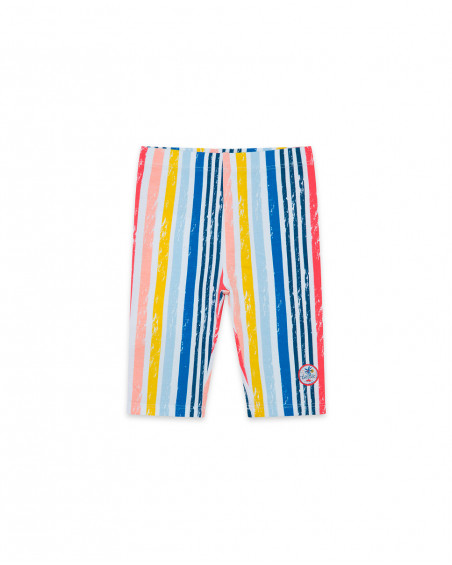Orange striped jersey capri leggings for girls enjoy the sun Orange striped jersey capri leggings for girls enjoy the sun
