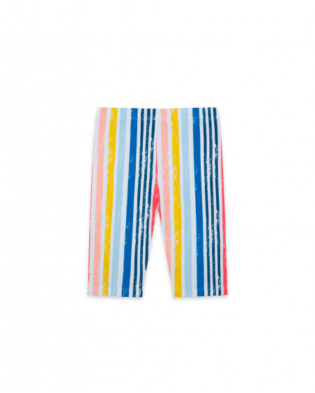 Orange striped jersey capri leggings for girls enjoy the sun Orange striped jersey capri leggings for girls enjoy the sun