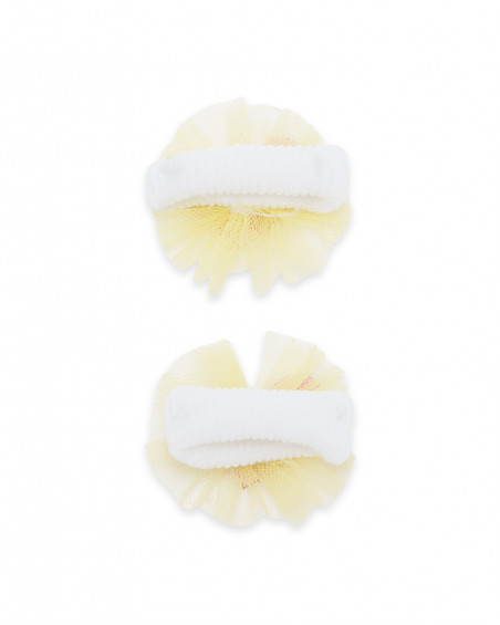Yellow hearts 2 hair tie set for girls funcactus