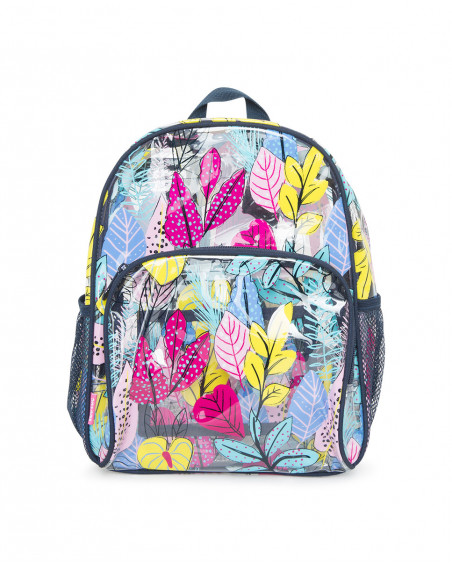 Blue printed backpack for girls island