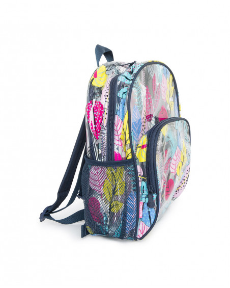 Blue printed backpack for girls island