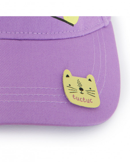 Pink ears twill cap for girls in the jungle