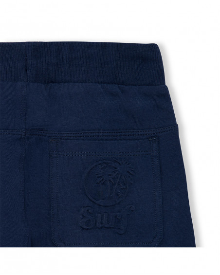 Blue jogging plush trousers for boys surf club