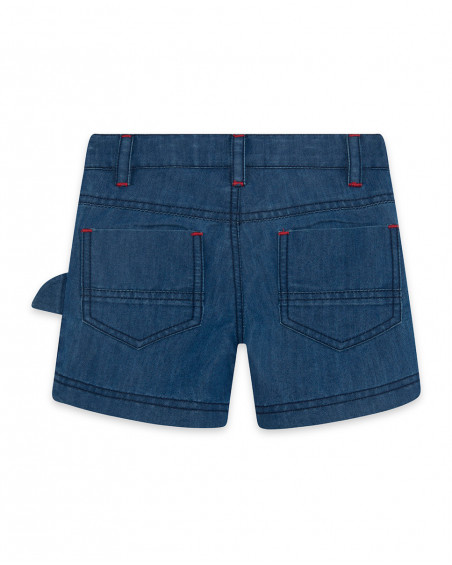 Blue pockets denim bermudas for boys red submarine