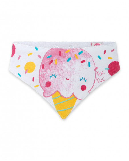 White icecream jersey neck gaiter for girls icy and sweet