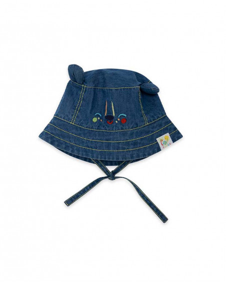Blue little face denim hat for boys hi! sunshine