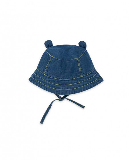 Blue little face denim hat for boys hi! sunshine
