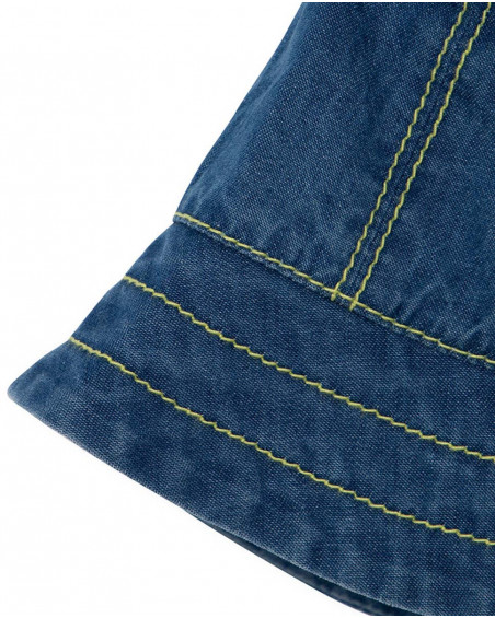 Blue little face denim hat for boys hi! sunshine