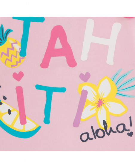 Pink flowers jersey t-shirt and shorts for girls tahiti Pink flowers jersey t-shirt and shorts for girls tahiti