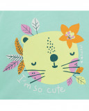 Green printed jersey t-shirt and shorts for girls in the jungle Green printed jersey t-shirt and shorts for girls in the jungle