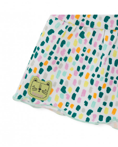 Green printed jersey t-shirt and shorts for girls in the jungle Green printed jersey t-shirt and shorts for girls in the jungle