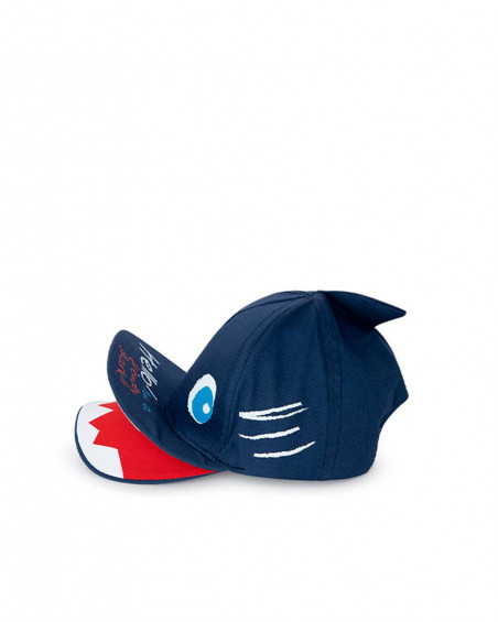 Blue message twill cap for boys red submarine