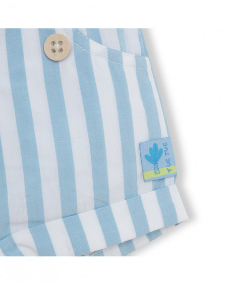 Blue striped jersey t-shirt and poplin shorts for boys so cute