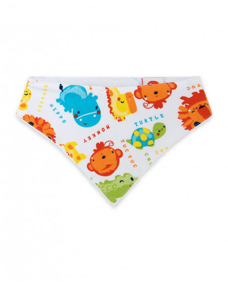 Yellow printed jersey neck gaiter for boys hi! sunshine